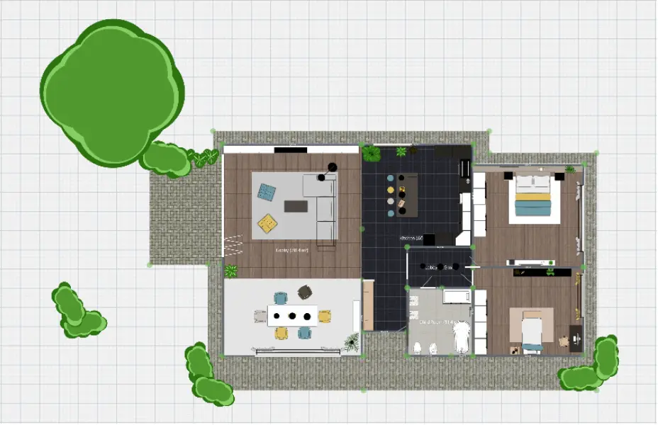 Top view 2D room design